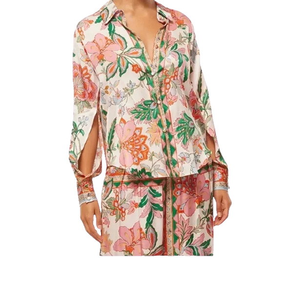 NWT Misa Los Angeles Womens Roya Floral Button Down Shirt Long Sleeve Size S - Picture 1 of 11